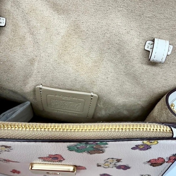 Coach Mini Brynn Crossbody With Spaced Floral Field Print Gold Chalk Multi - Picture 5 of 12